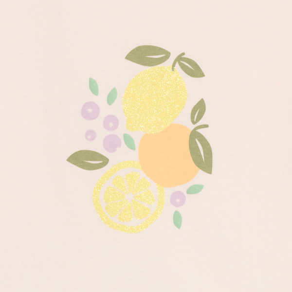 بيجاما-بشورت باللون الوردي الباستيل قطعتين من قماش الجيرسيه للفتيات